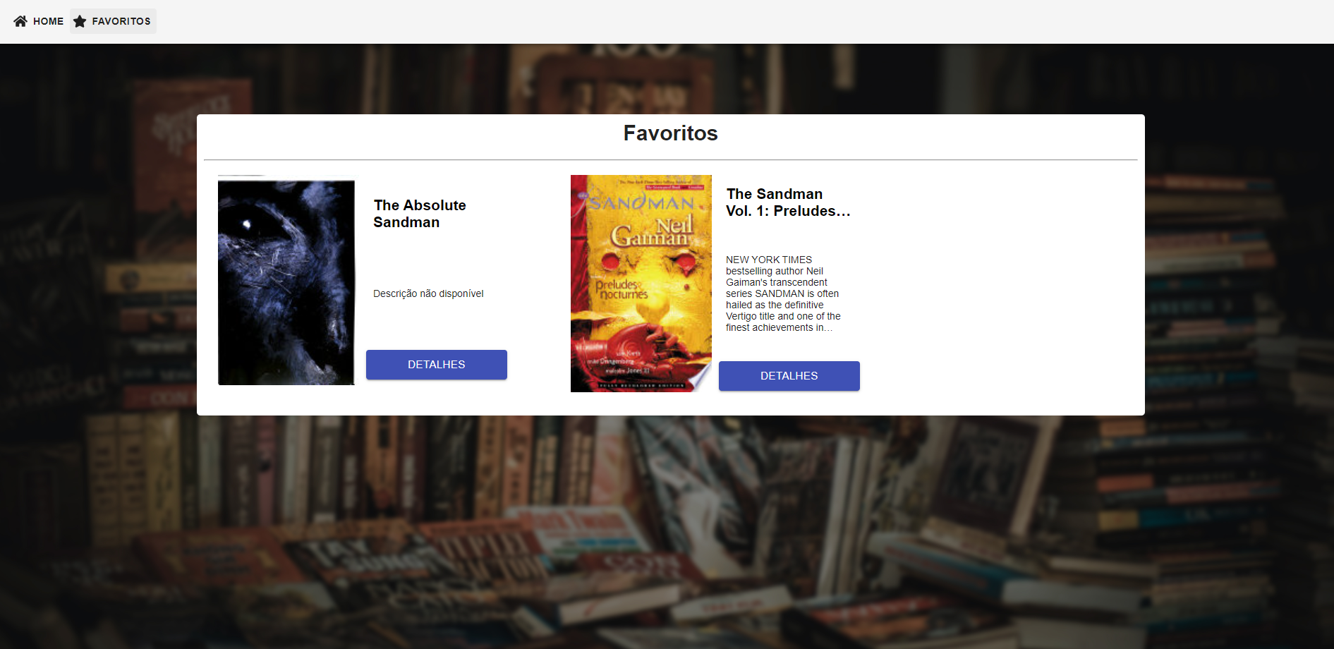 Imagem da sessão Favorites